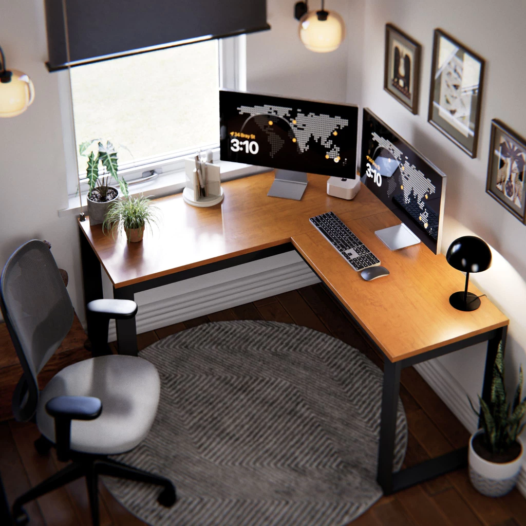 Otimize seu Espaço: Por que a Escrivaninha de Canto em "L" é a escolha inteligente para o seu Home Office